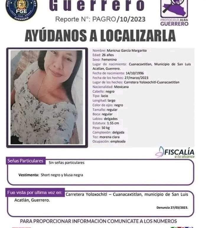 Se cumplen tres días de la desaparición de dos mujeres en San Luis Acatlán y la FGE siguen sin buscarlas