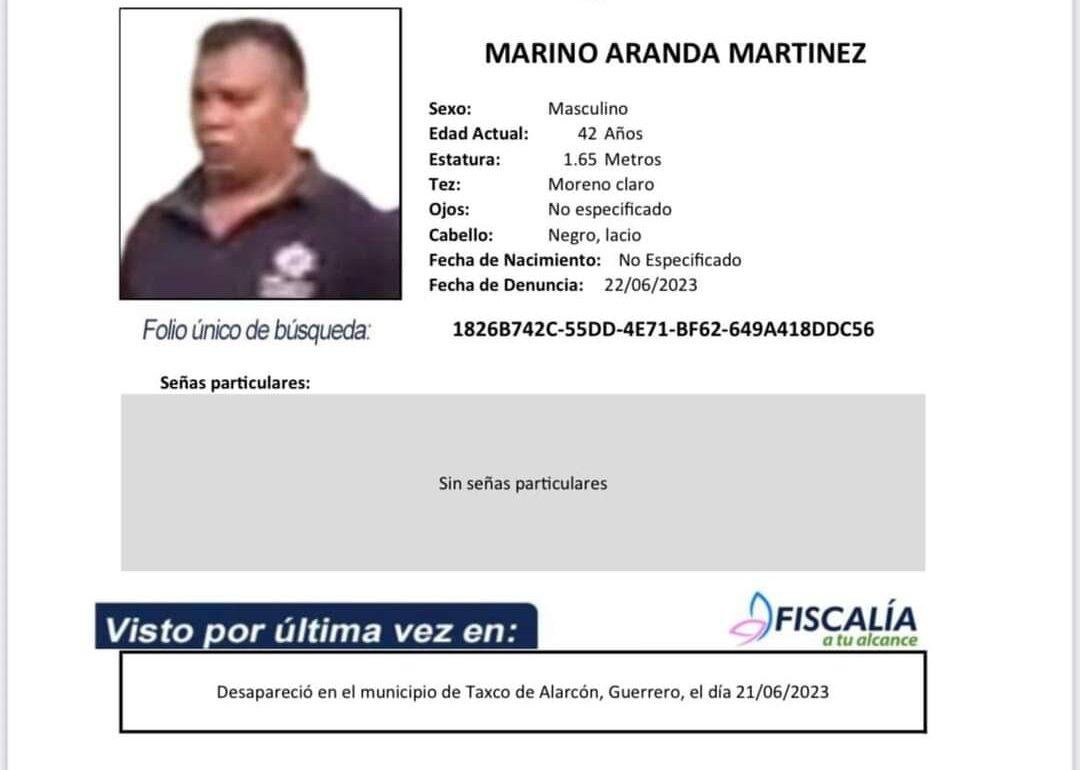 Fiscalía de Guerrero emite ficha de búsqueda de cinco policías de Taxco de Alarcón