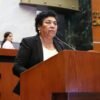 La secretaria de Salud en su comparecencia la noche del martes 28 de noviembre, en el Congreso local.