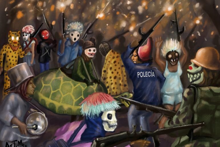 Ilustración: Danza de la tortuga o "Ayotzitzime" de Atliaca Guerrero